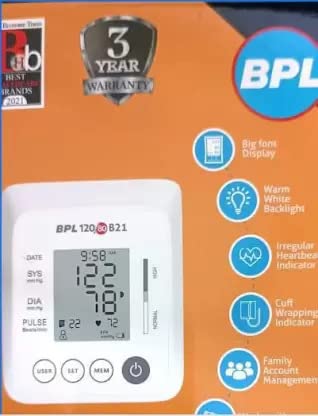 BPL B21 Digital Blood Pressure Monitor Fully Automatic BP Checking Machine with USB, LCD Display | 3 Years Warranty