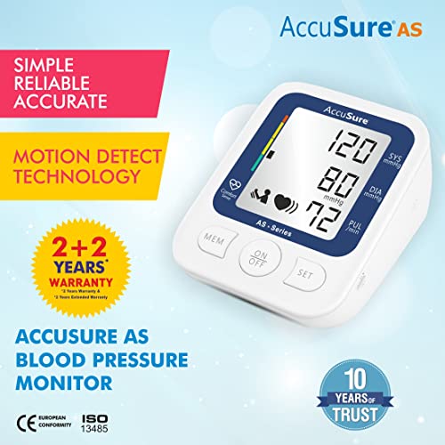 AccuSure AS Series Automatic and Advance Feature Blood Pressure Monitoring System, White