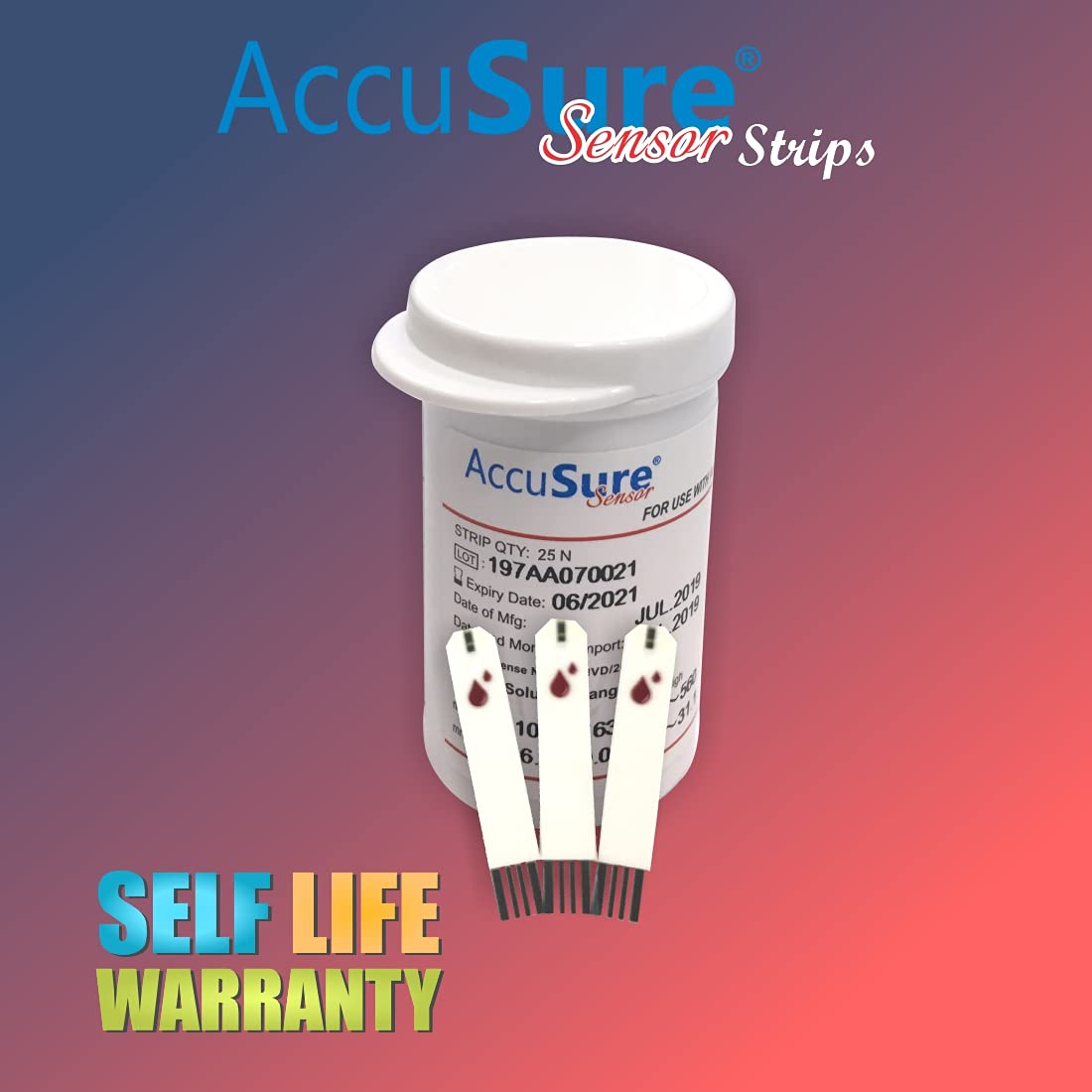 AccuSure Sensor Glucometer Test Strips