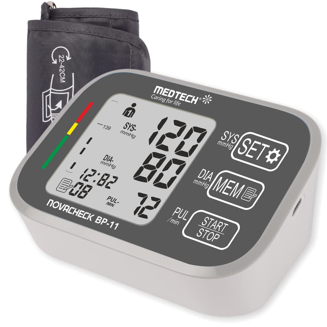 Medtech BP11 BL Portable Automatic Digital Blood Pressure BP Monitoring Machine with Smart MDD Technology