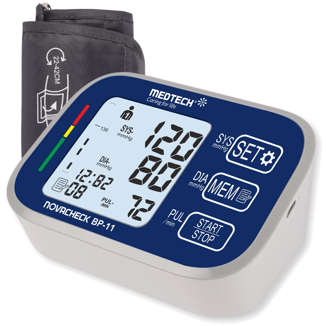 Medtech BP11 BL Portable Automatic Digital Blood Pressure BP Monitoring Machine with Smart MDD Technology