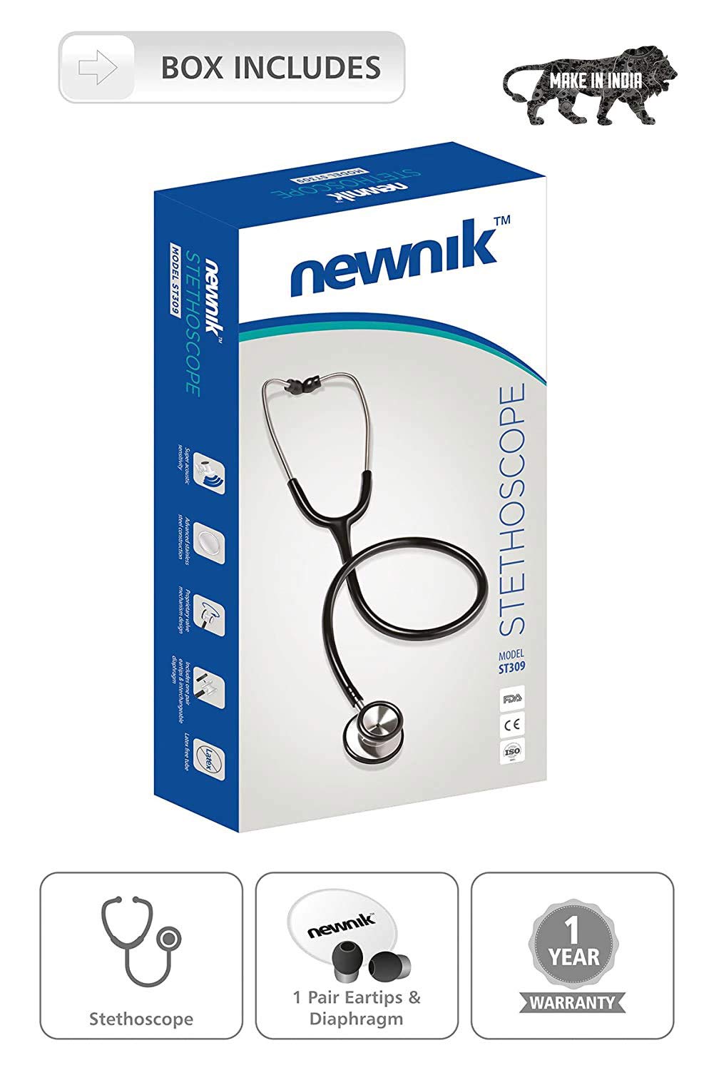 Newnik Stethoscope ST309 with packaging