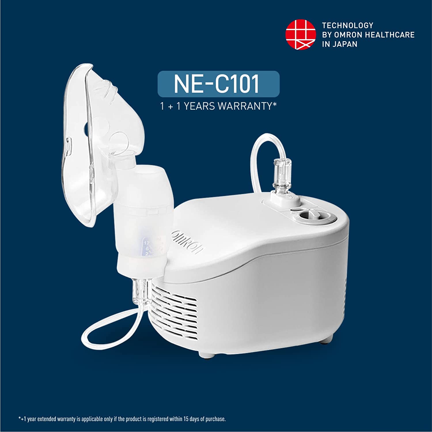 Omron NEC 101 Compressor Nebulizer For Child & Adult (White)