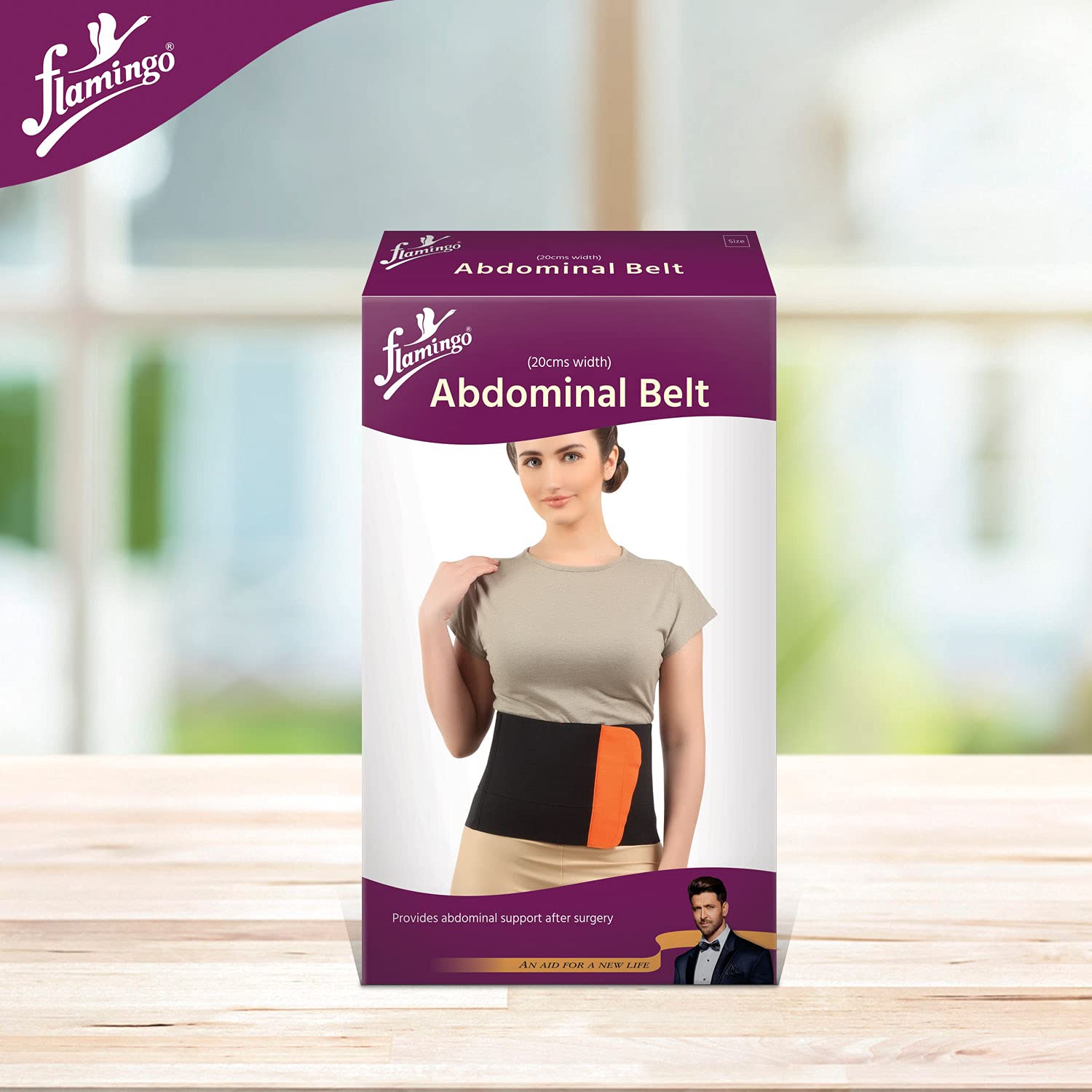 Flamingo Abdominal Support belt for Women After Delivery Tummy Reduction, Lumbar Sacral Support Waist Belt Back Pain Relief-Compression Belt with dual Adjustable Straps, fat reduction