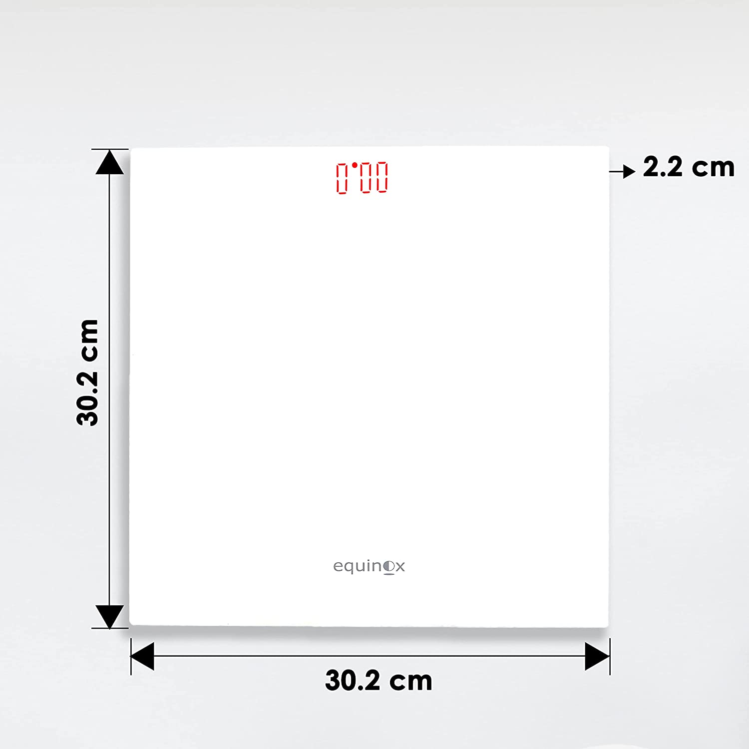 Equinox Personal Digital Weighing Scale EQ-EB-9000 for body weight, Slim and Sleek, Magic Display in Red color, Ultra Lightweight, 18 months warranty (white)