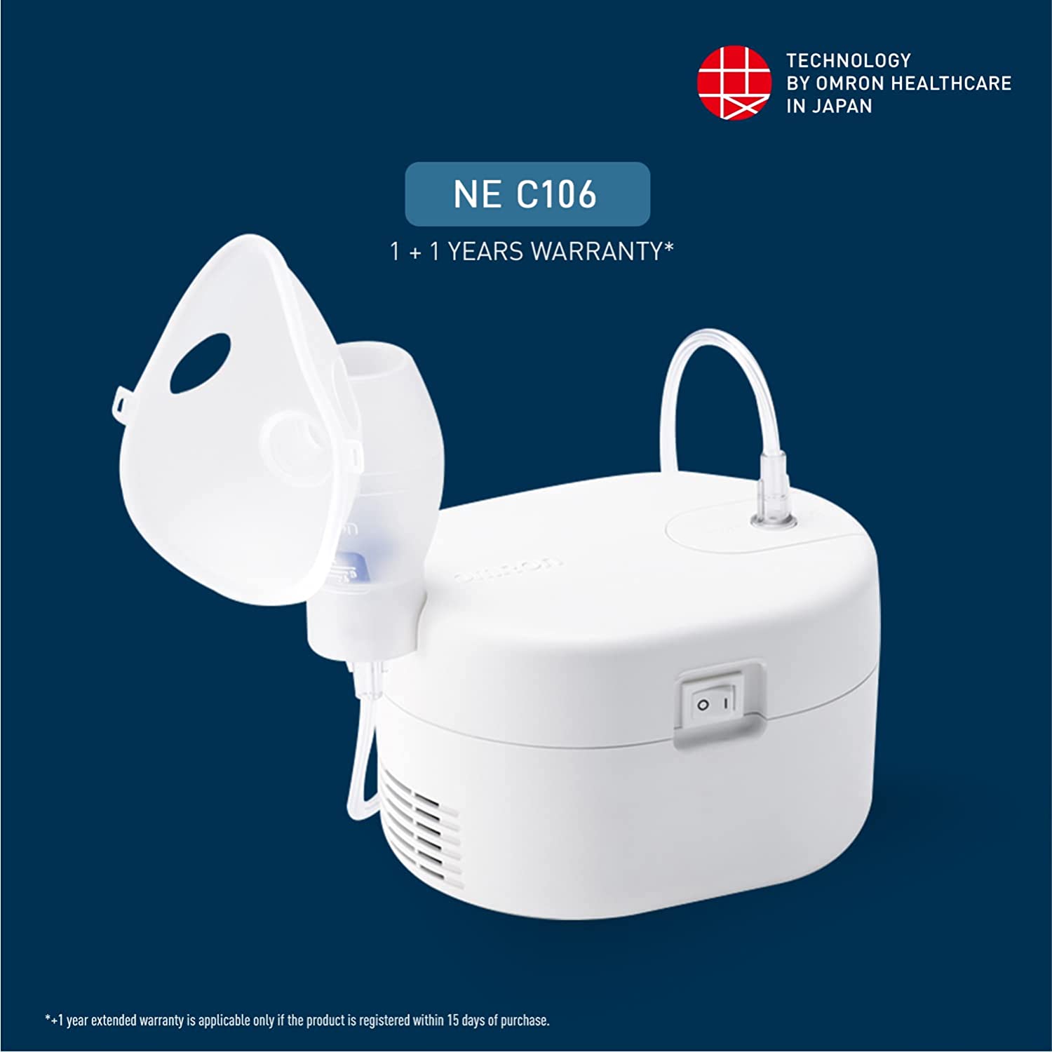 Omron NE C106 Ultra Compact & Low Noise Compressor Nebulizer For Child & Adult