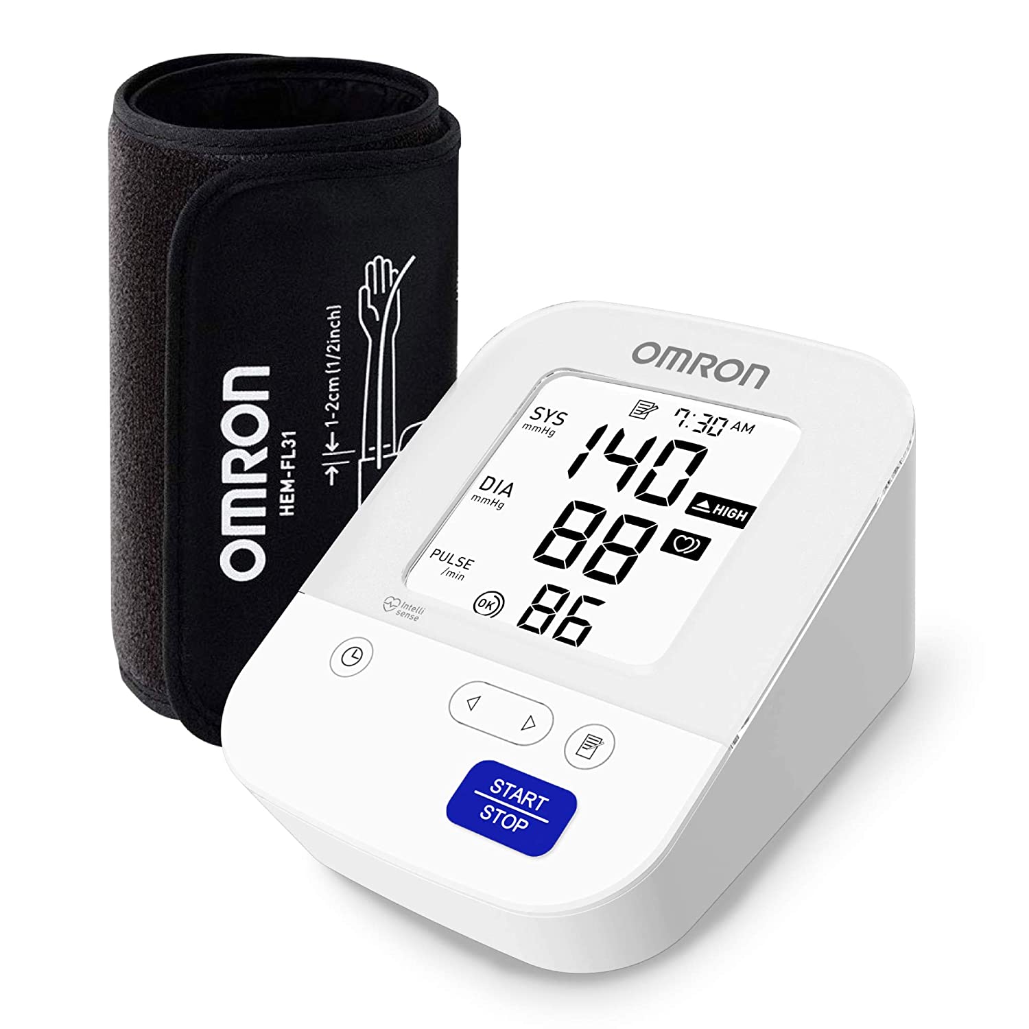 Omron HEM 7156 Most Advance Digital Blood Pressure Monitor with 360° Accuracy Intelli Wrap Cuff for All Arm Sizes, Resulting Accurate Measurements (White)