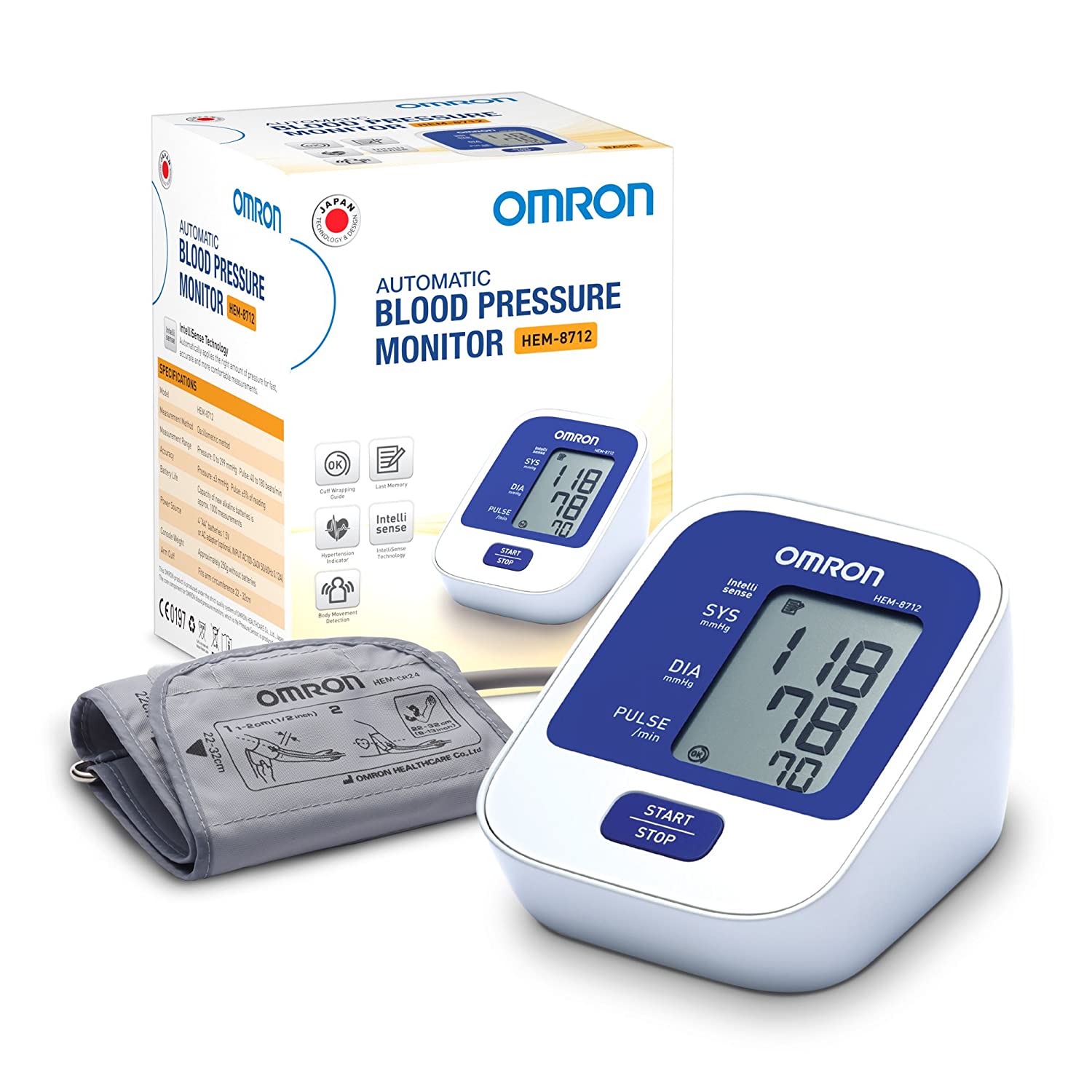 Omron 8712 Automatic Blood Pressure Monitor (White and Blue)