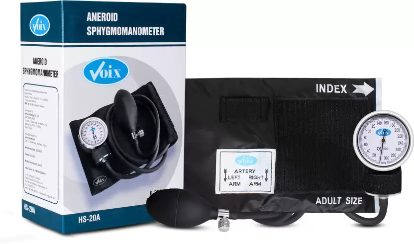 Voix HS-20A Aneroid Sphygmomanometer With Classic Nylon Cuff Manual Bp Monitor  (Black)