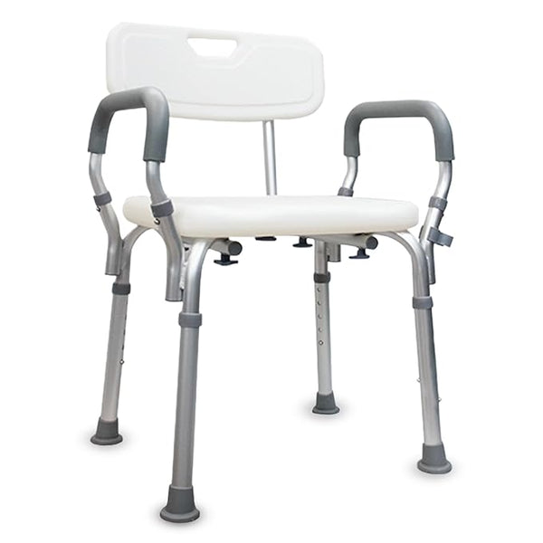 Dr. Sanaya Safesit Shower Chair | Adjustable Bath Seat for Seniors with Armrests & Back | Anti-Slip, Lightweight Frame