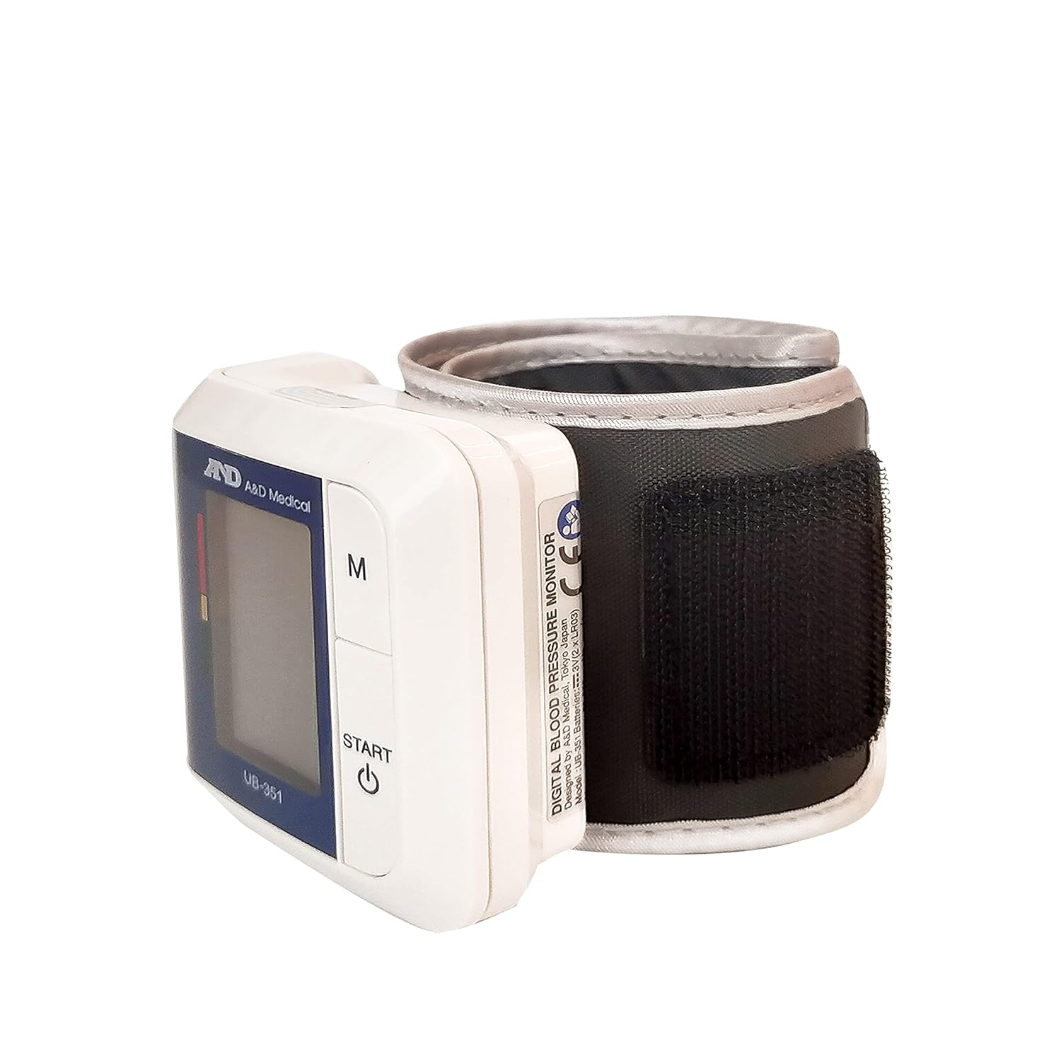 Portable A&D UB-351 Wrist blood pressure monitor with black strap 