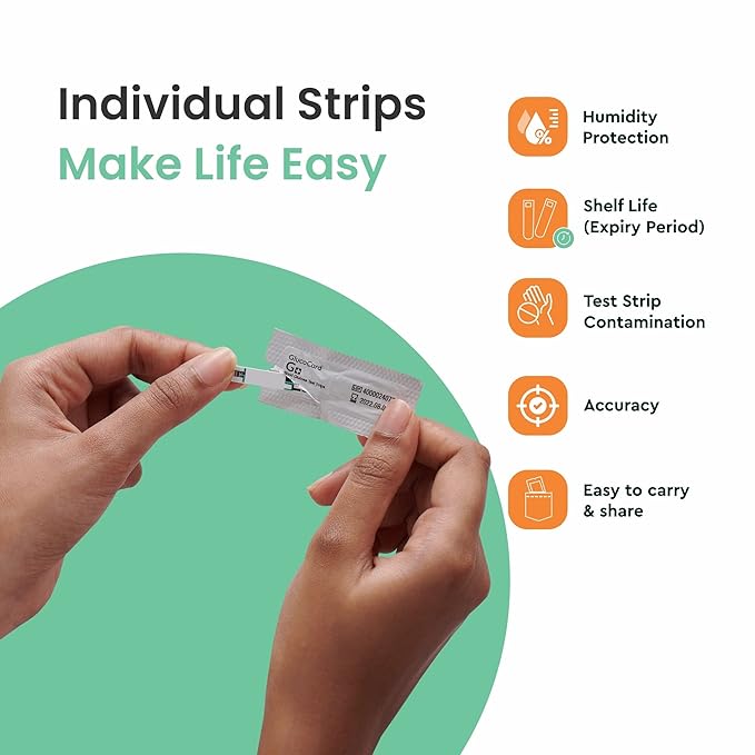 Arkray Glucocard G+ Blood Glucose Test Strips | Individually Packed | Pack of 50