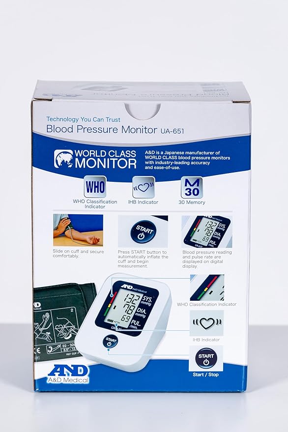 A&D UA-651 Digital Blood Pressure Monitor | Best BP Machine for Home Use | Accurate, Clinically Validated BP Check Device