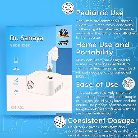 Dr. Sanaya Compressor Nebulizer for Child and Adult with 2 Years Replacement Warranty (Complete kit Adult and Child) (CDSCO Approved)