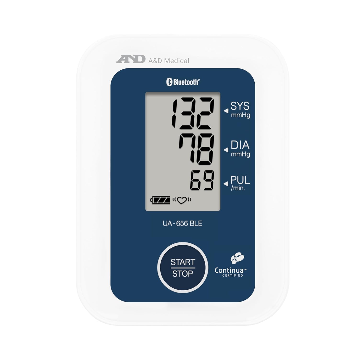 A&D UA-656BLE Bluetooth Digital Blood Pressure Monitor with 200 Memory | Irregular Heartbeat Detection | Wide Range Cuff (22–42 cm) | iOS & Android Compatible
