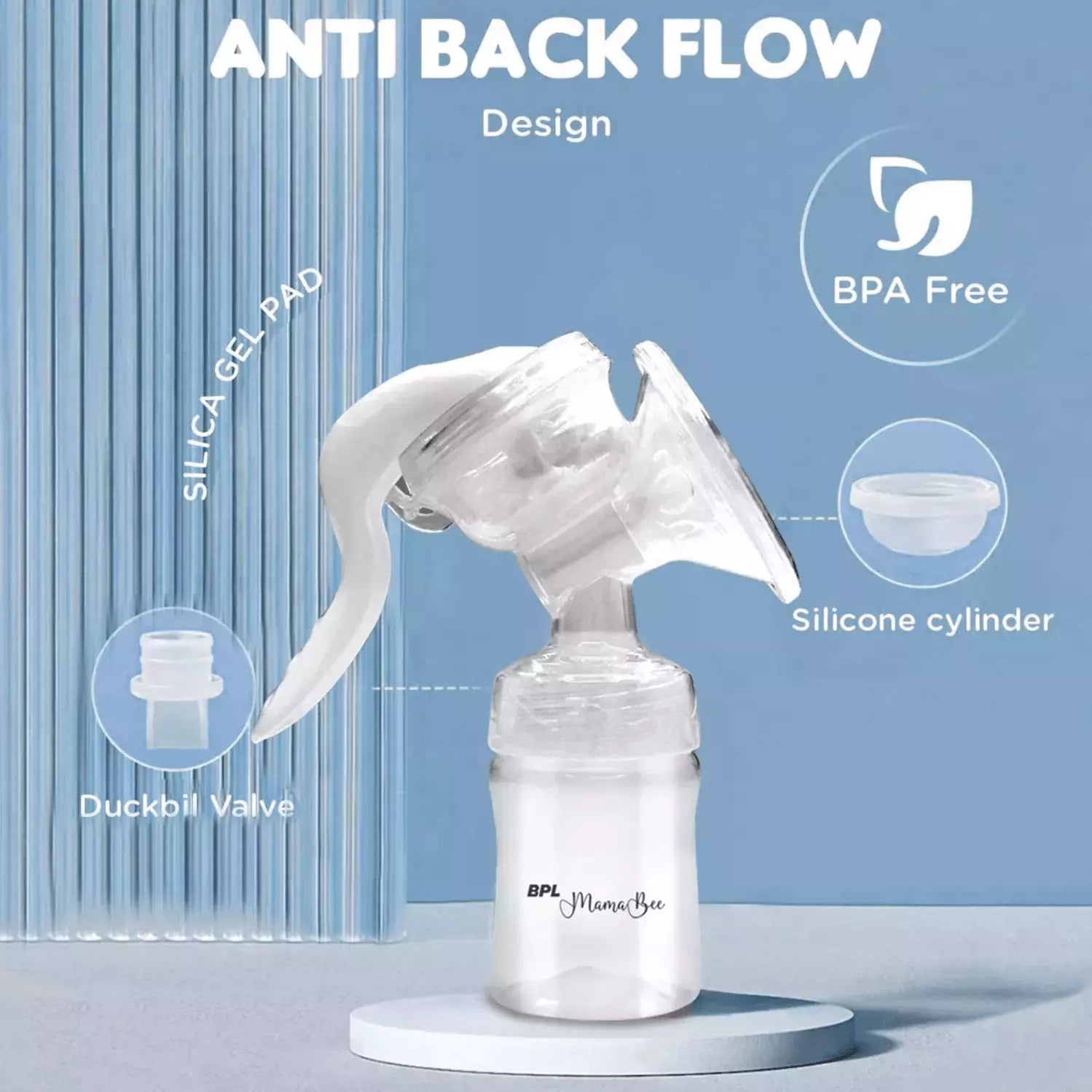 BPL MamaBee Silicone Manual Breast Pump | Soft & Gentle Baby Milk Pump | BPA-Free | 150 ml Capacity