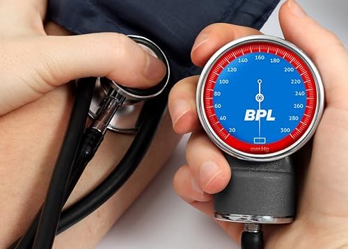 BPL Manual Large Dial Aneroid Sphygmomanometer | Blood Pressure Monitor with Cuff & Carry Case