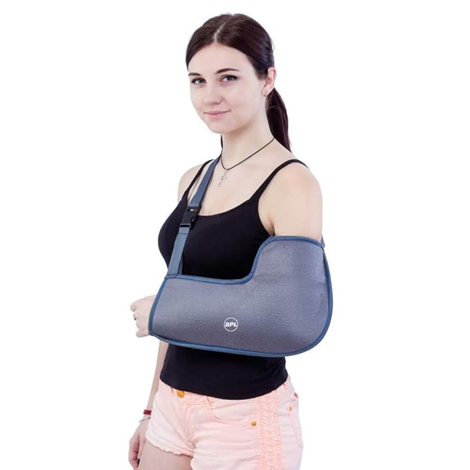BPL OrthoCare Arm Sling Baggy with Elbow Support | Arm Immobilizer for Fracture, Sprain & Dislocation | Support Brace for Men, Women & Kids – Grey