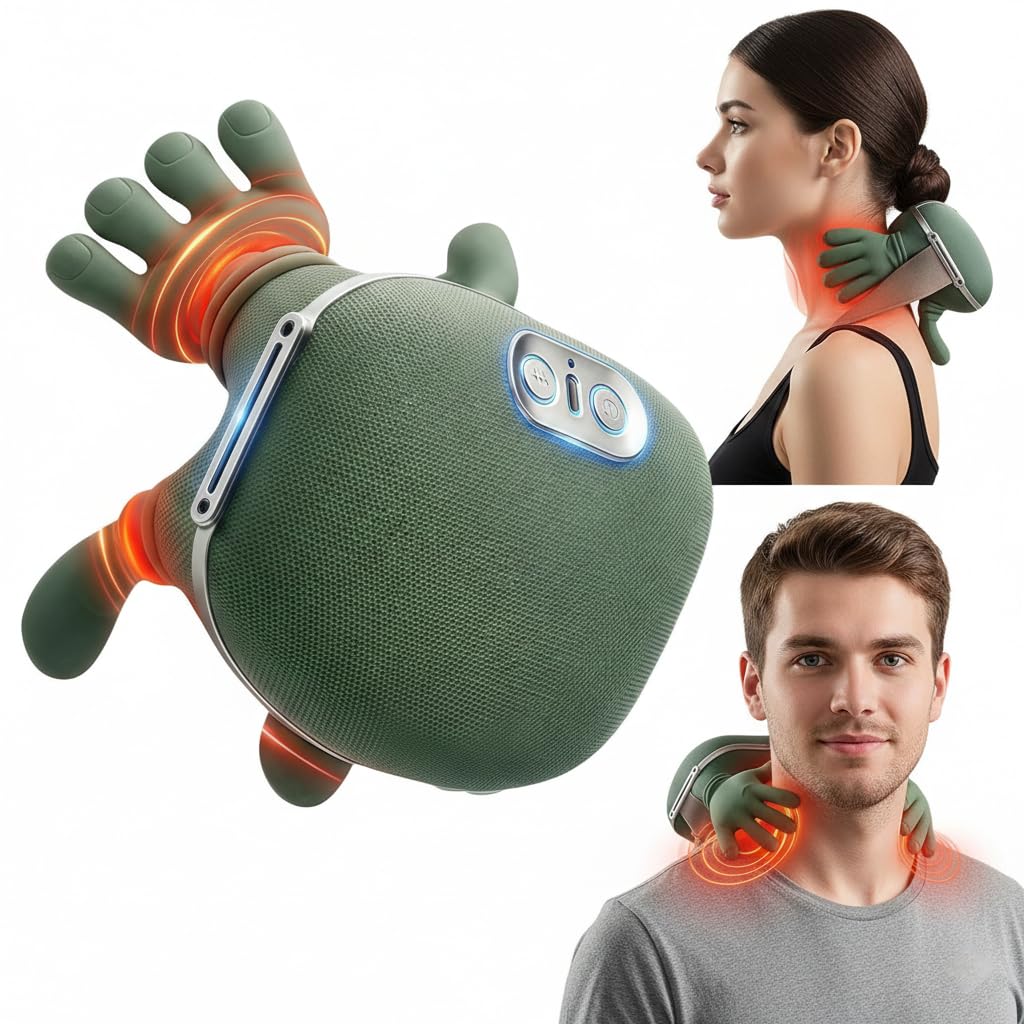 Dr. Sanaya 4D Bionic Shoulder & Neck Massager (Green) | Wireless Electric Body Massager