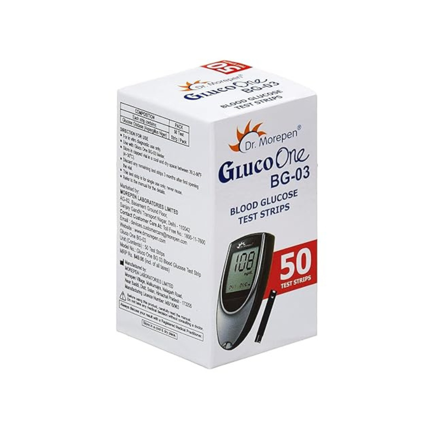 Dr. Morepen BG-03 Blood Glucose Test Strips