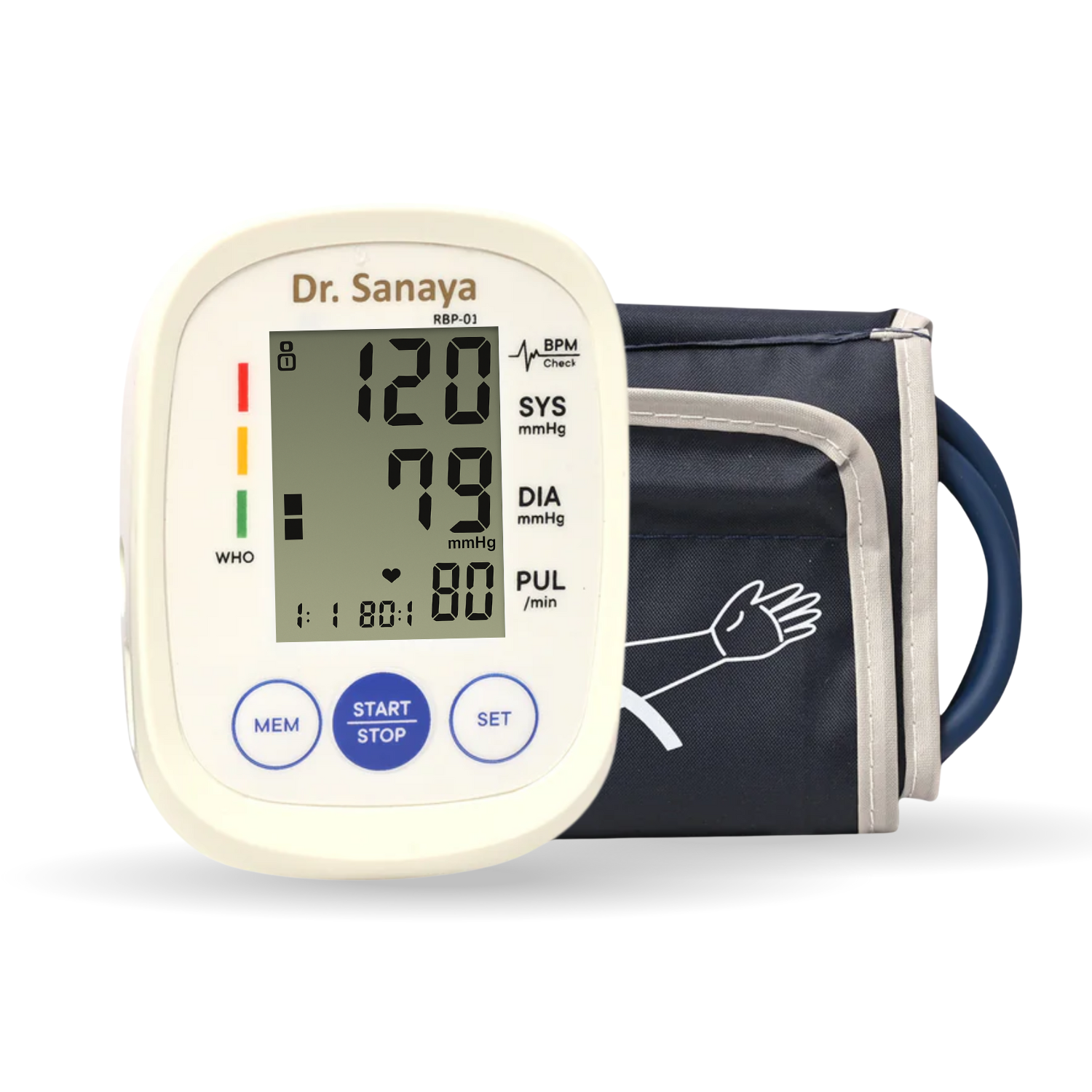 Dr. Sanaya Digital Blood Pressure Monitor RBP01 | Fully Automatic BP Machine with USB Port & Cuff 22–36 cm