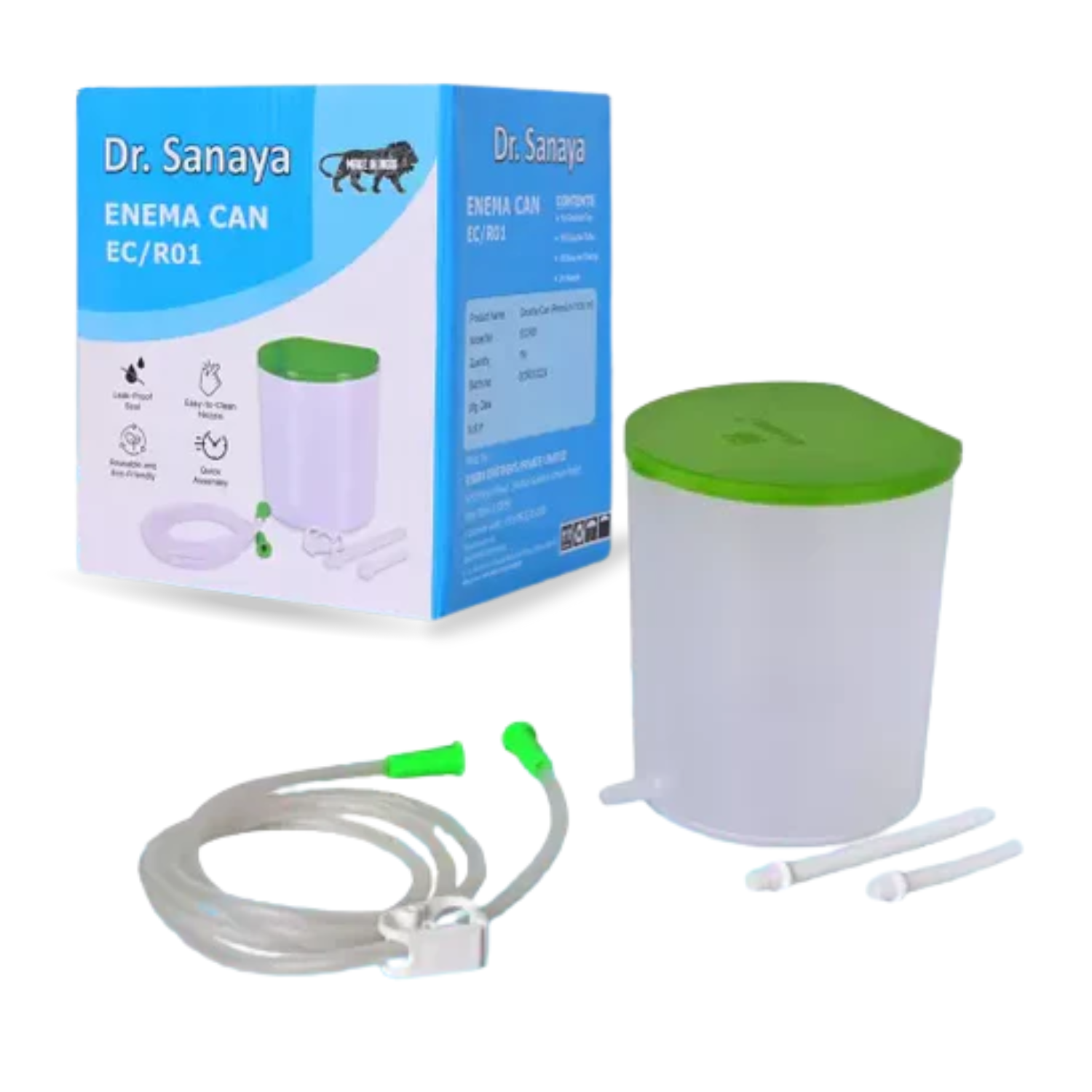 Dr. Sanaya PVC Enema kit Satvik movement 1.5 Litre |Improved Model Best for Home Use Medical Equipment Combo