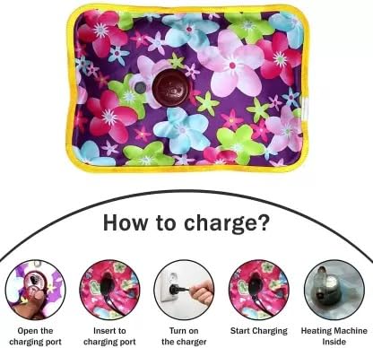 Dr. Sanaya Rechargeable Electric Gel Hot Water Bag | Pre-Filled Heating Pad for Pain Relief, Menstrual Cramps, Arthritis, Back & Muscle Aches (Multicolor/Design)