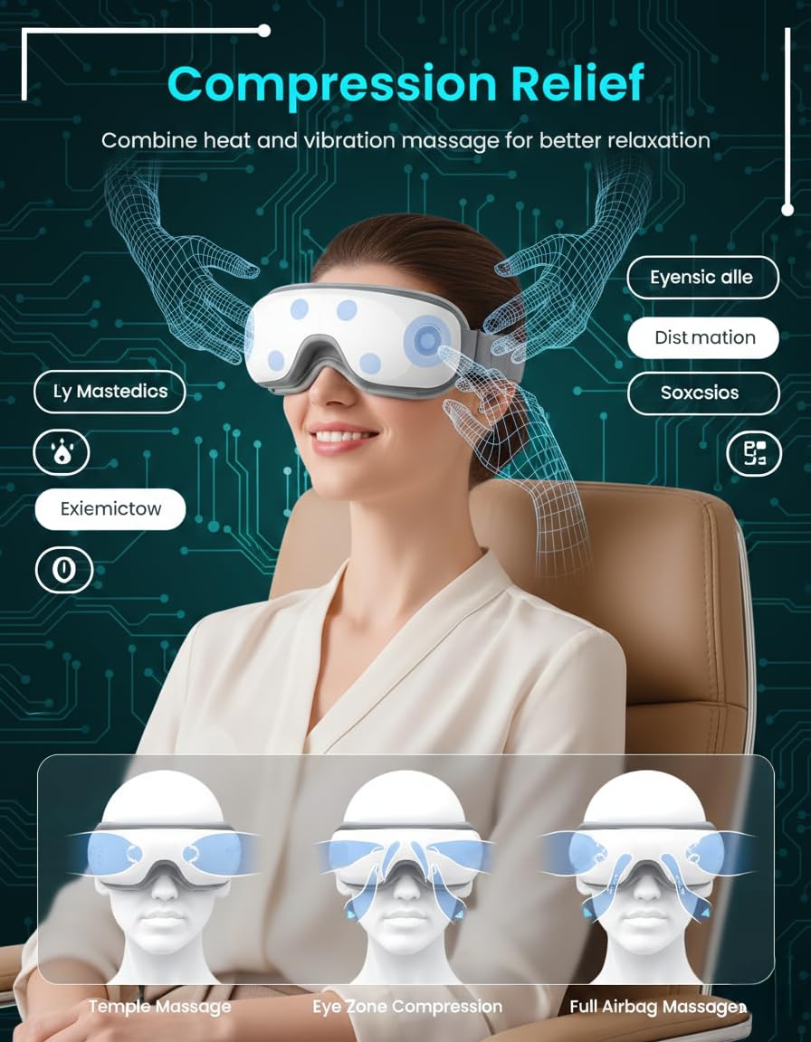 Dr. Sanaya Smart Eye Massager with Heat & Air Compression | Bluetooth Rechargeable Eye Relaxation Device
