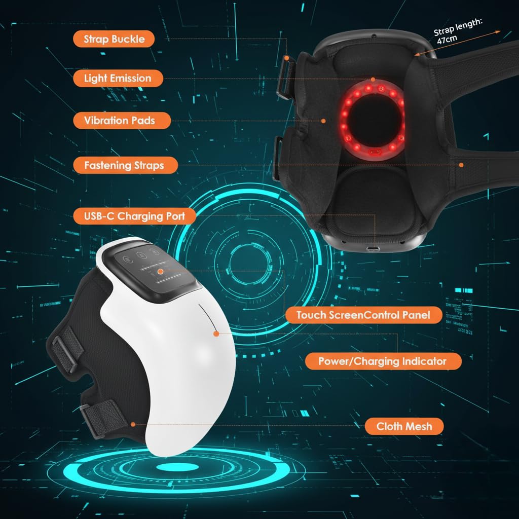 Dr. Sanaya Smart Knee Massager with Heat & Vibration | Rechargeable Joint Pain Relief Therapy Device