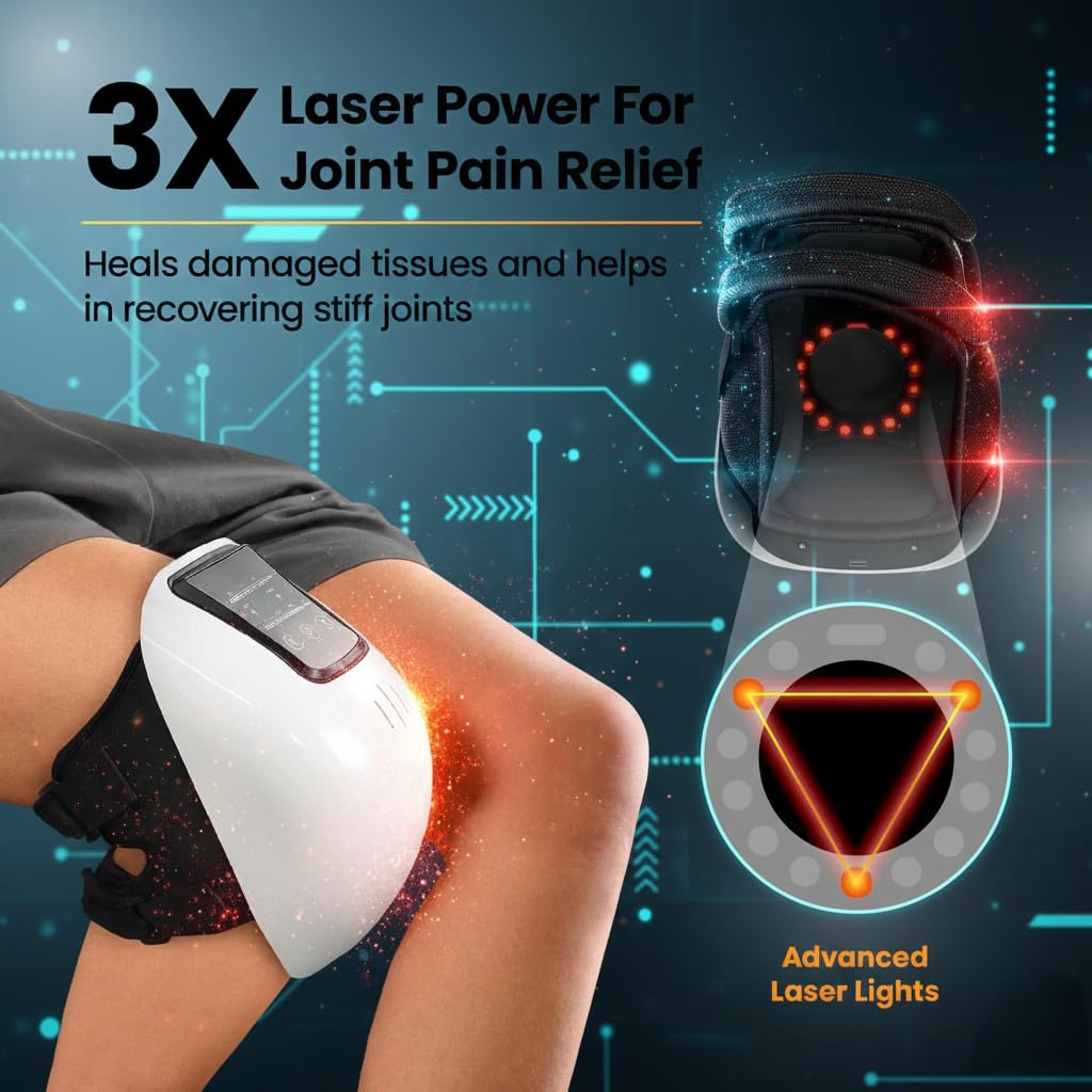 Dr. Sanaya Smart Knee Massager with Heat & Vibration | Rechargeable Joint Pain Relief Therapy Device