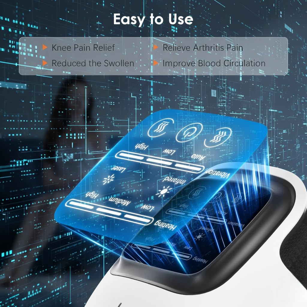 Dr. Sanaya Smart Knee Massager with Heat & Vibration | Rechargeable Joint Pain Relief Therapy Device