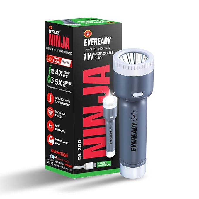 Pocket-size LED emergency torch with fast USB charging