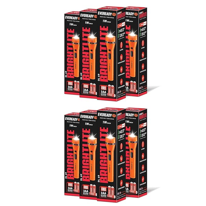 Eveready torch DL69 with 3 free AA batteries included