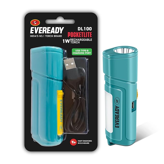 One Eveready Pocketlite DL100 rechargeable torch with sidelight
