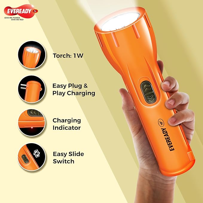 LED torch with charging indicator