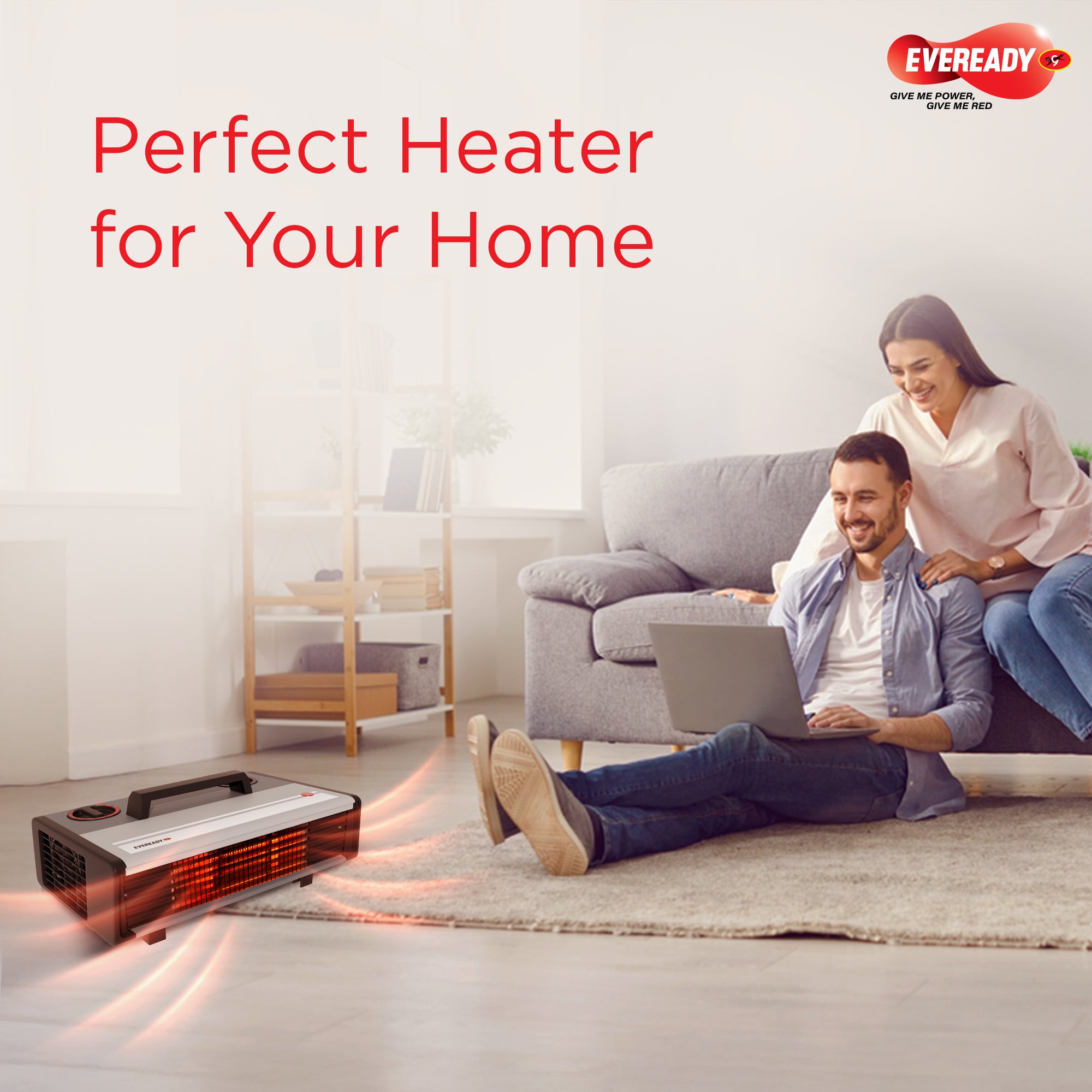 Eveready Thermaflo Convector 2000W Room Heater with Adjustable Thermostat & Dual Heat Settings