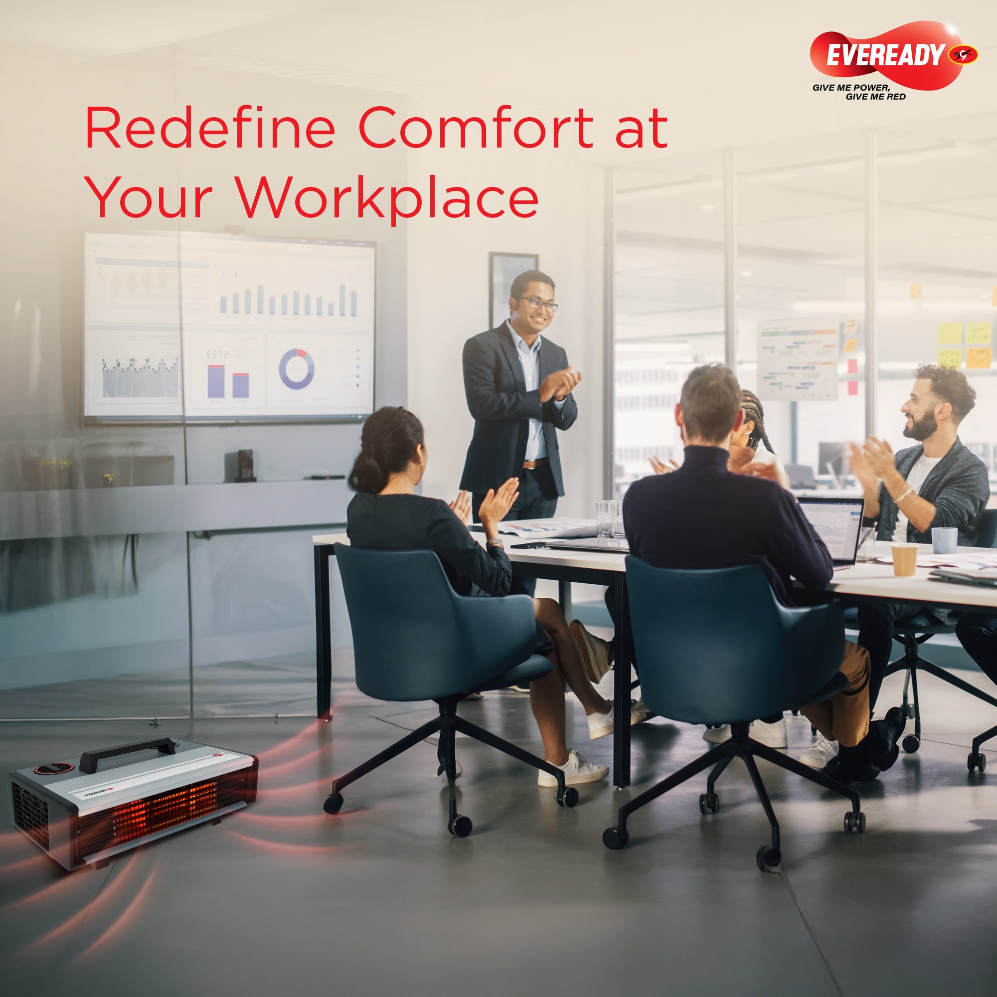 Eveready Thermaflo Convector 2000W Room Heater with Adjustable Thermostat & Dual Heat Settings