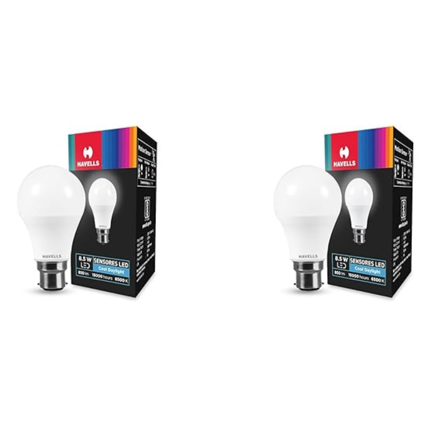 Havells 8.5w LED Sensor Bulb for Home & Office |B22 LED Bulb Base |Cool Day White Light (6500K) |4Kv Surge Protection |High Voltage Protection |Eco Friendly Energy Efficient