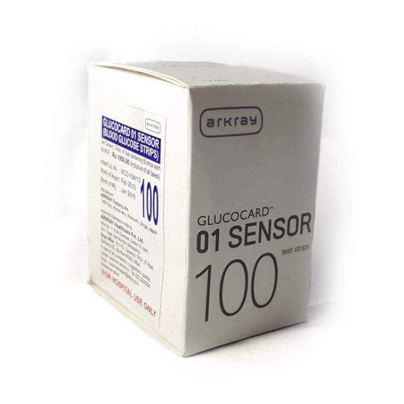 Arkray Glucócard 01 Sensor 100 Strips with 100 Needlés and One Lithium CR2032 Battery