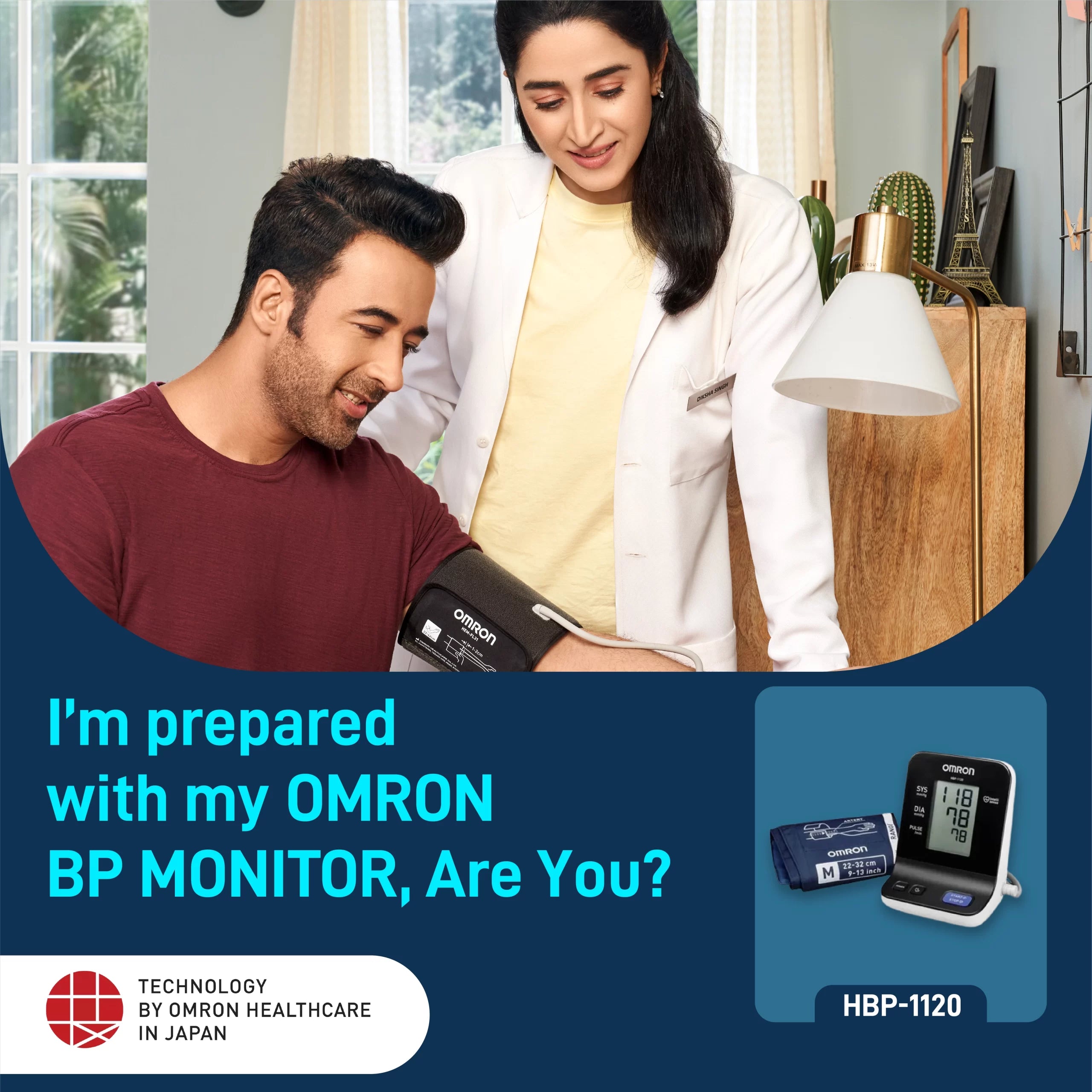 Omron HBP 1120 Blood Pressure Monitor (White) | Professional-Grade Accuracy for Reliable BP Measurement
