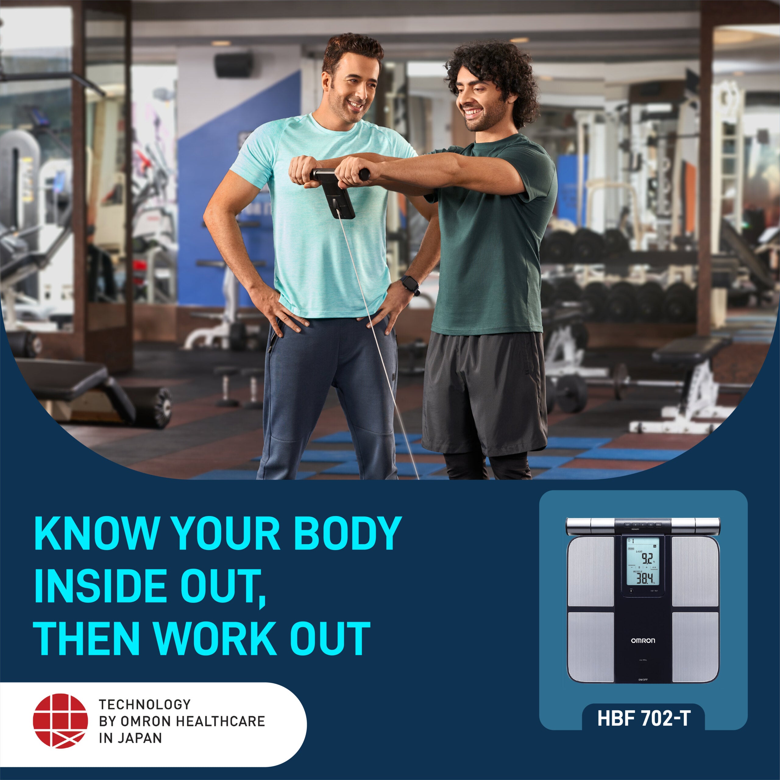 Omron Karada Scan HBF 702T Digital Body Composition Monitor (Silver) | Smart Health & Fitness Analyzer