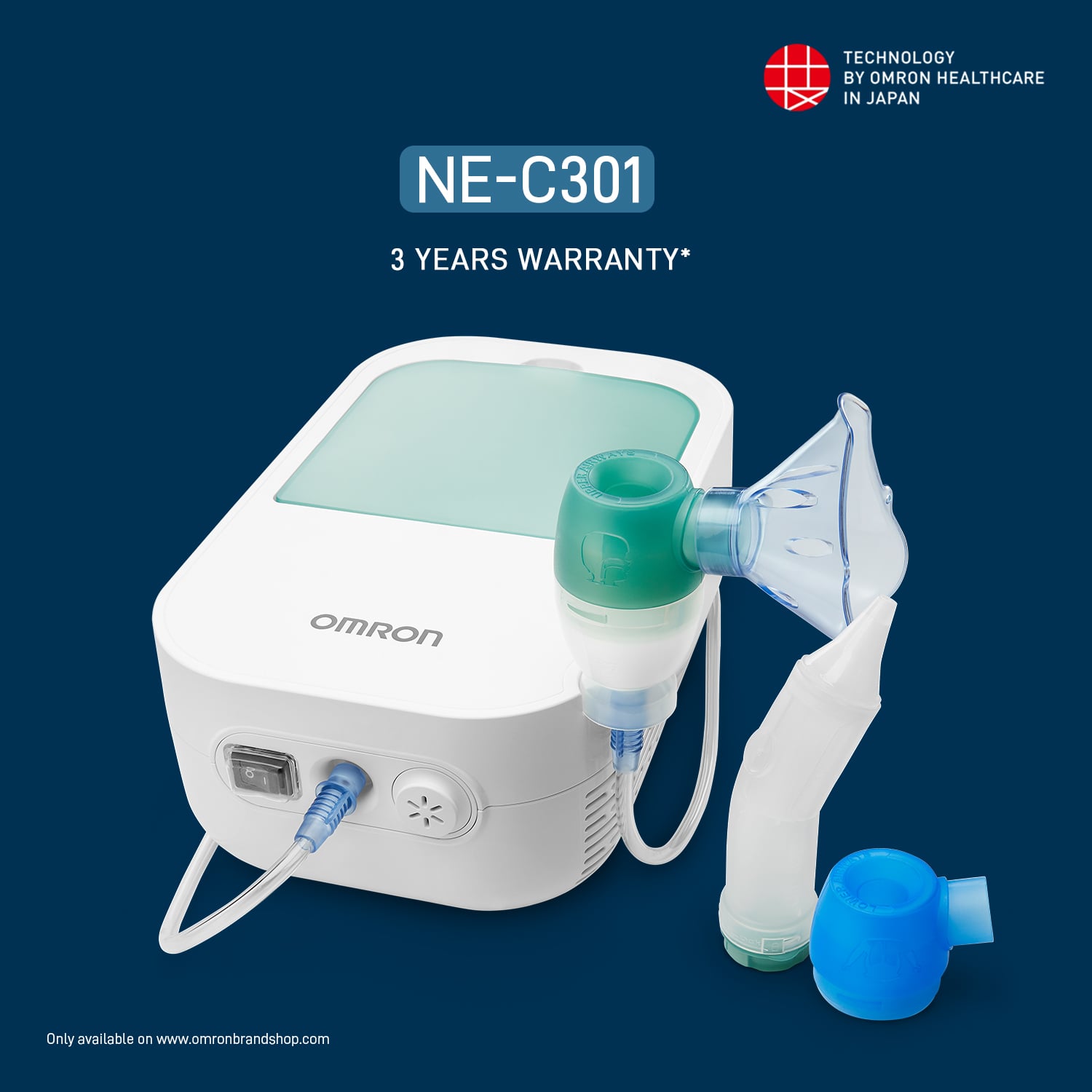 Omron NEC 301 Duo Baby 2-in-1 Compressor Nebulizer & Nasal Aspirator | Complete Respiratory Care Solution