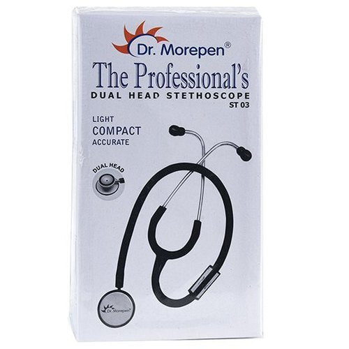 Dr. Morepen ST03 Dual Head Stethoscope Dual Head Stethoscope  (Black, Silver)