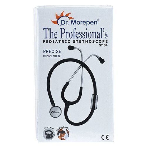 Dr Morepen ST 04 Pediatric Stethoscope (Black)