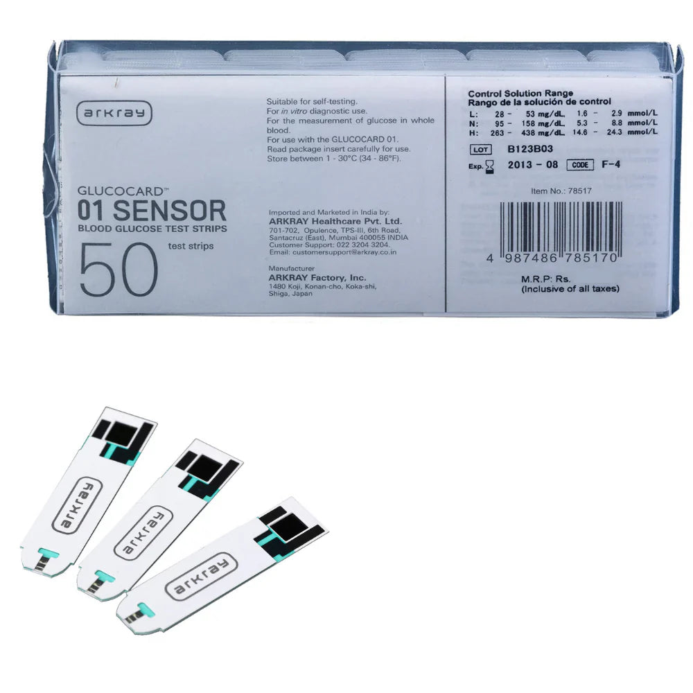 Arkray Glucocard 01 Mini Strips (Bottlepack of 50 strips) - Japanese Technology (No Machine Included in Package)