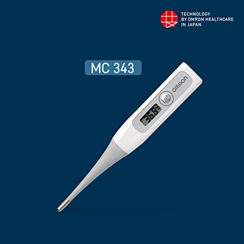 Omron MC 343 Flexible Tip Digital Thermometer With Quick Measurement of Oral, Underarm Temperature in Celsius & Fahrenheit, Water Resistant for Easy Cleaning
