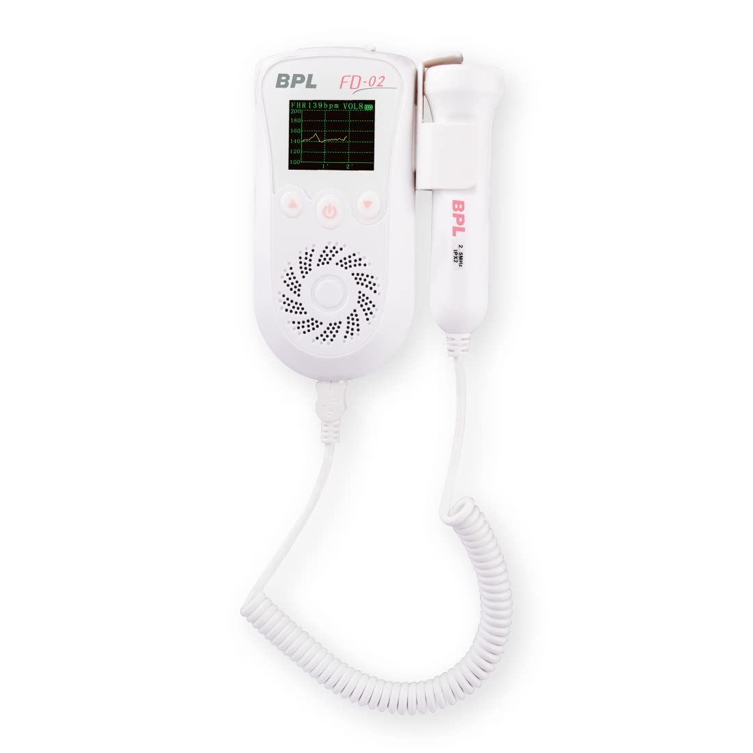 BPL FD-02 Baby Heart Rate Detection Monitoring Machine Portable with in-Built Speaker Ultrasonic Fetal Doppler with USB Charging