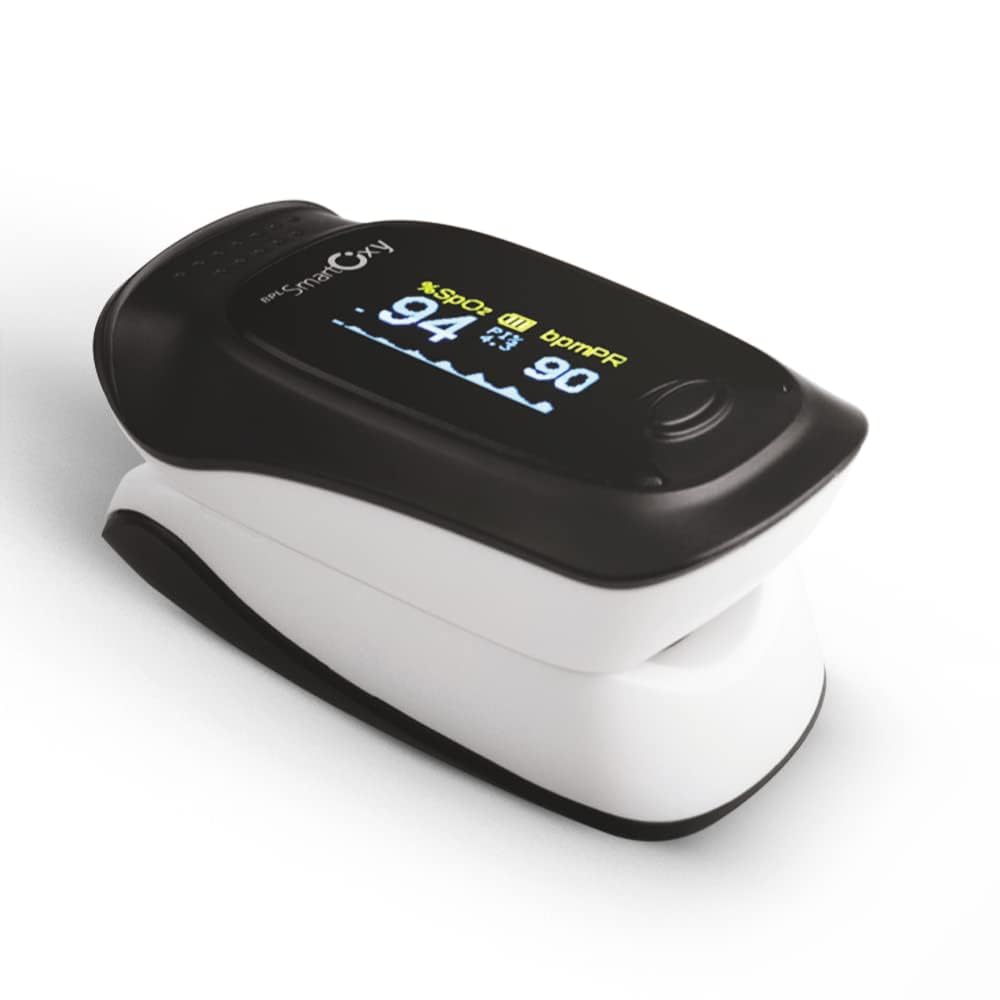 BPL Medical Technologies BPL Smart Oxy Finger Tip Pulse Oximeter (Black)|High Accuracy|SPO2|Perfusion Index| OLED Display| CE Certified| Heart Rate|