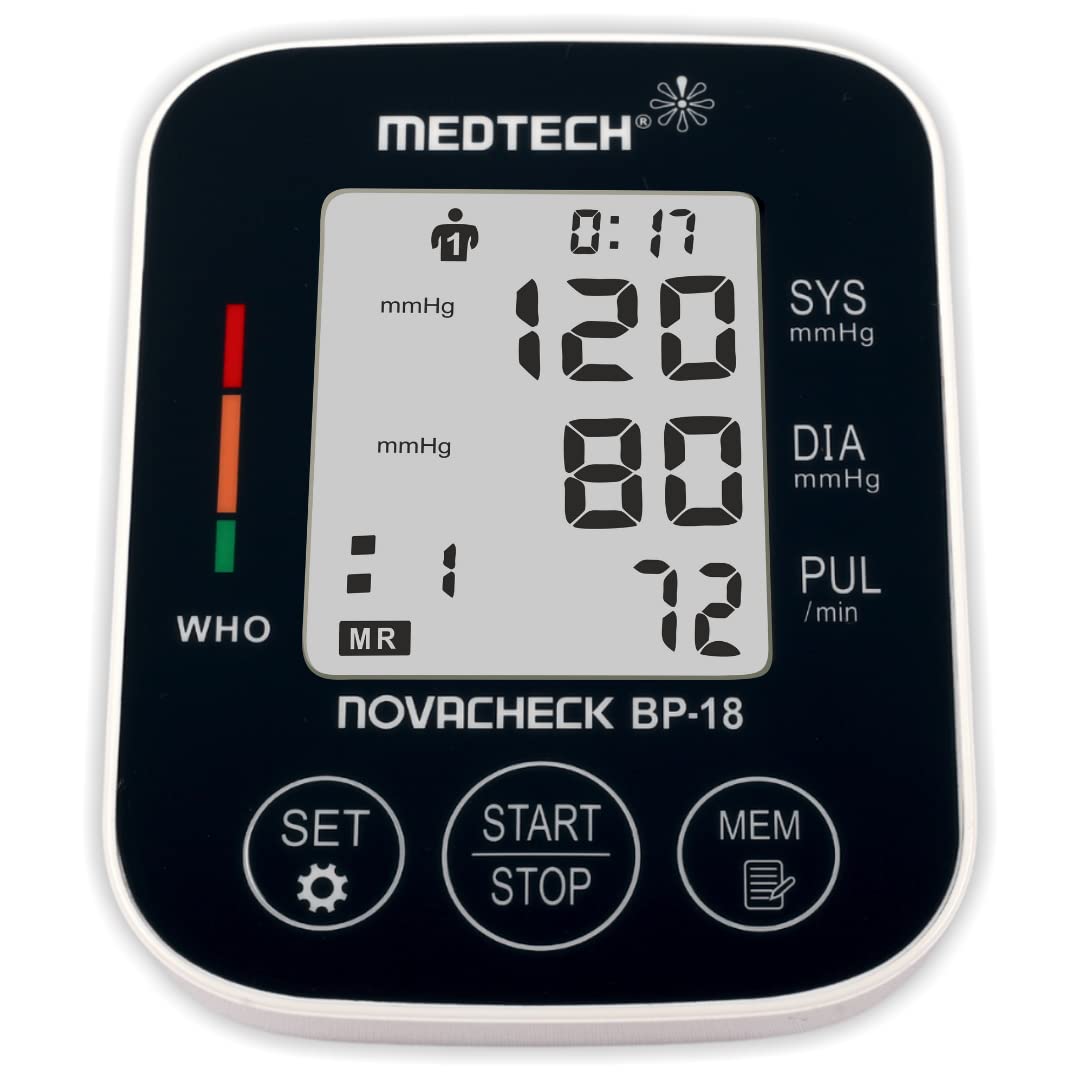 Medtech BP18 Portable Automatic Digital Blood Pressure Monitor Machine also used with Type C charger(White)