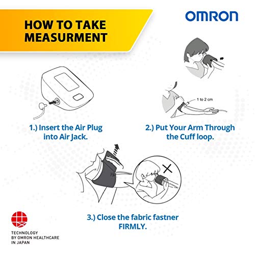 Omron HEM 7143T1A Digital Bluetooth Blood Pressure Monitor with Cuff Wrapping Guide & Intellisense Technology For Most Accurate Measurement (Adapter Included)